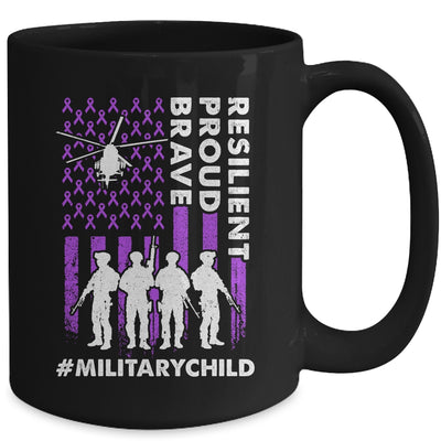 Military Kids Adult Purple US Flag Month Military Child Mug | teecentury