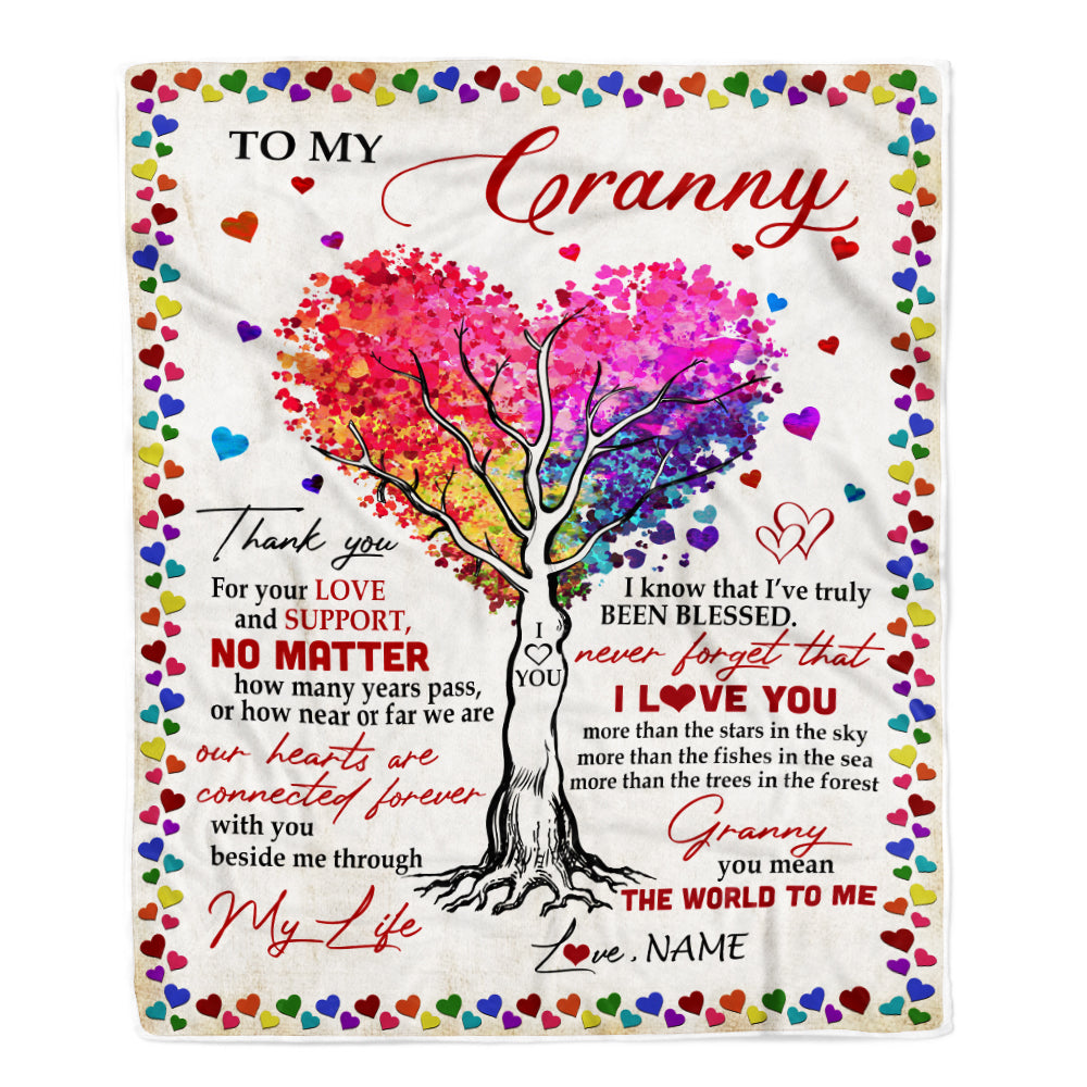 Personalized Granny Blanket From Grandkids Never Forget That I Love You You Mean The World to Me Granny Birthday Mothers Day Christmas Fleece Blanket Blanket | Teecentury.com