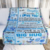 Personalized to My Daughter Blanket from Mom Dad Give You A Big Love Hug Butterfly Daughter Birthday Thanksgiving Christmas Customized Fleece Blanket Blanket | Teecentury.com