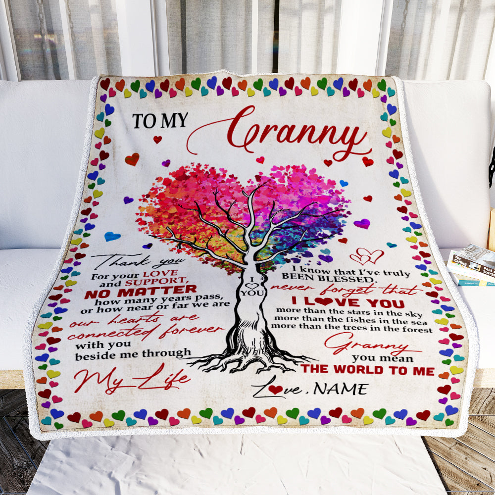 Personalized Granny Blanket From Grandkids Never Forget That I Love You You Mean The World to Me Granny Birthday Mothers Day Christmas Fleece Blanket Blanket | Teecentury.com