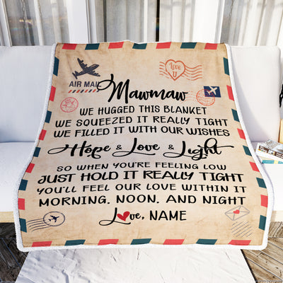 Personalized Mawmaw Blanket From Grandkids We Hugged This Blanket Mail Letter Mawmaw Birthday Mothers Day Christmas Customized Fleece Blanket Blanket | Teecentury.com