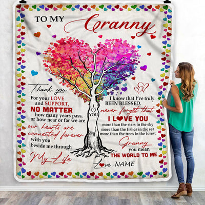Personalized Granny Blanket From Grandkids Never Forget That I Love You You Mean The World to Me Granny Birthday Mothers Day Christmas Fleece Blanket Blanket | Teecentury.com