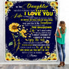 Personalized Sunflower to My Daughter from Mom Dad Blanket Never Forget That I Love You Customized Gift For Birthday Christmas Fleece Blanket Blanket | Teecentury.com