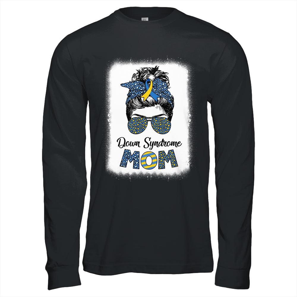 Mom Down Syndrome Awareness Mom Messy Bun Hair T-Shirt & Hoodie | Teecentury.com