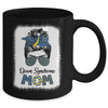 Mom Down Syndrome Awareness Mom Messy Bun Hair Mug Coffee Mug | Teecentury.com