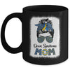 Mom Down Syndrome Awareness Mom Messy Bun Hair Mug Coffee Mug | Teecentury.com