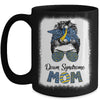 Mom Down Syndrome Awareness Mom Messy Bun Hair Mug Coffee Mug | Teecentury.com