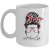 Mom Life Baseball Softball Women Mothers Day Messy Bun Mug Coffee Mug | Teecentury.com