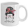 Mom Life Baseball Softball Women Mothers Day Messy Bun Mug Coffee Mug | Teecentury.com