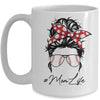 Mom Life Baseball Softball Women Mothers Day Messy Bun Mug Coffee Mug | Teecentury.com