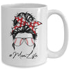 Mom Life Baseball Softball Women Mothers Day Messy Bun Mug Coffee Mug | Teecentury.com