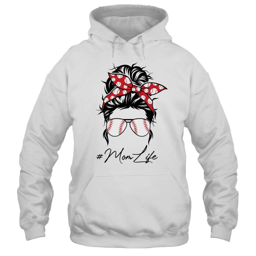 Mom Life Baseball Softball Women Mothers Day Messy Bun T-Shirt & Tank Top | Teecentury.com