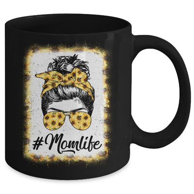 Mom Life Bleached Mom Life Sunflower Messy Bun Mug Coffee Mug | Teecentury.com