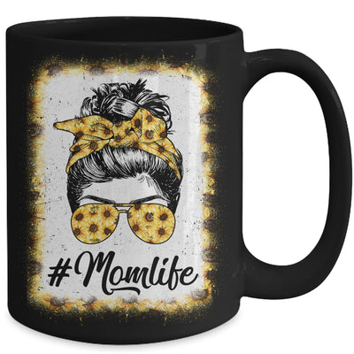 Mom Life Bleached Mom Life Sunflower Messy Bun Mug Coffee Mug | Teecentury.com