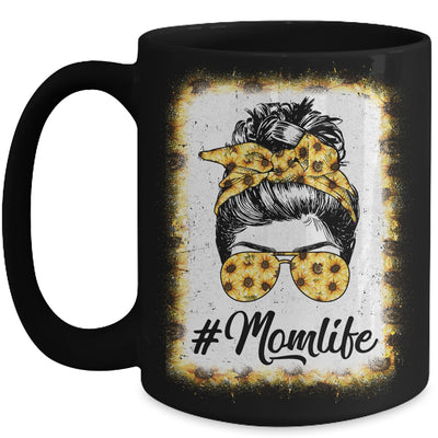 Mom Life Bleached Mom Life Sunflower Messy Bun Mug Coffee Mug | Teecentury.com