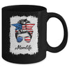 Mom Life Messy Bun America Flag Mothers Day 4th Of July Mug Coffee Mug | Teecentury.com