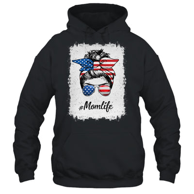 Mom Life Messy Bun America Flag Mothers Day 4th Of July T-Shirt & Tank Top | Teecentury.com
