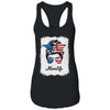 Mom Life Messy Bun America Flag Mothers Day 4th Of July T-Shirt & Tank Top | Teecentury.com