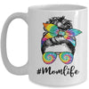 Mom Life Messy Hair Bun Tie Dye Women Mother's Day Funny Mug | teecentury