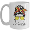 Mom Life Softball Baseball Women Mothers Day Messy Bun Mug Coffee Mug | Teecentury.com