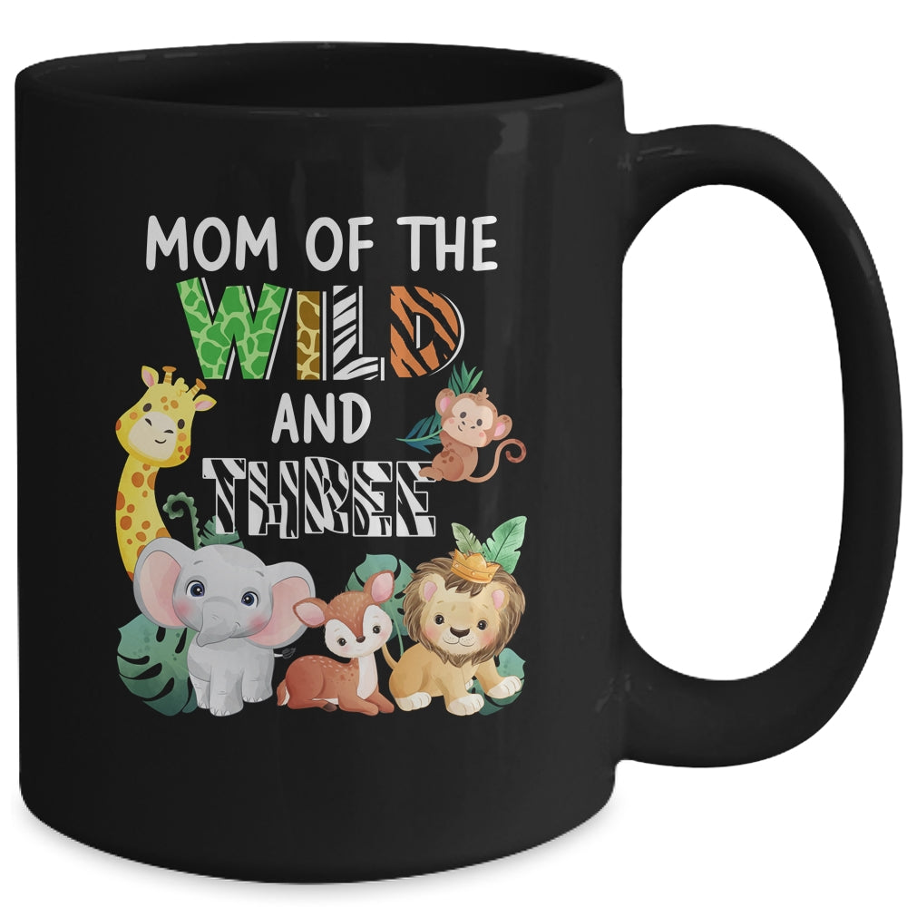 Mom Of The Wild And Three Zoo Theme Birthday Safari Mug | teecentury