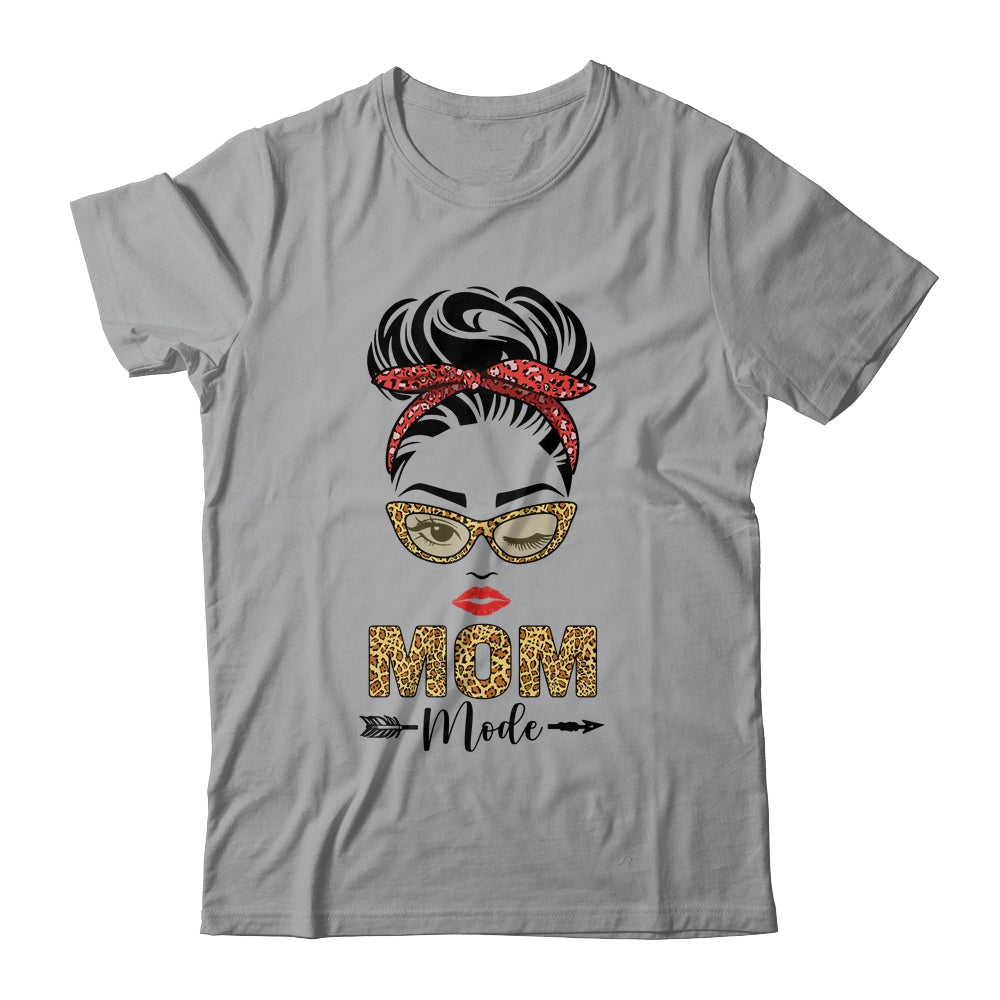 Mom mode Buffalo Red Plaid Leopard Funny T-Shirt & Tank Top | Teecentury.com