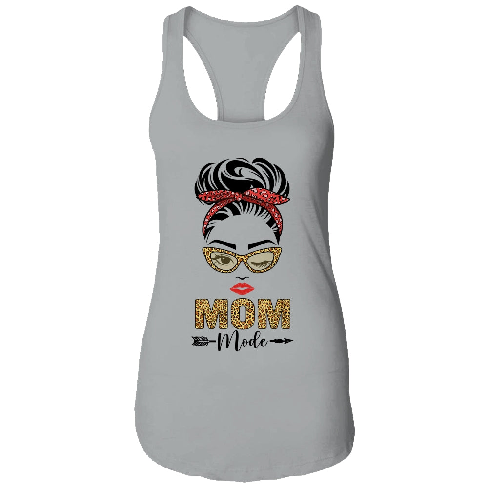 Mom mode Buffalo Red Plaid Leopard Funny T-Shirt & Tank Top | Teecentury.com