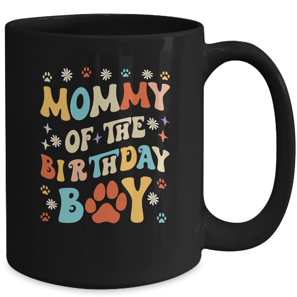 Mommy Of The Birthday Boy Dog Paw Birthday Party Celebration Mug | teecentury