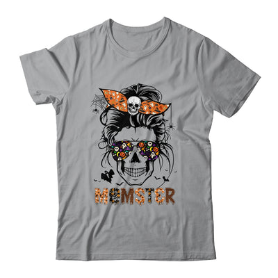 Momster Halloween Costume Skull Mom Messy Hair Bun Monster T-Shirt & Hoodie | Teecentury.com