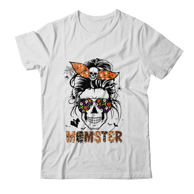 Momster Halloween Costume Skull Mom Messy Hair Bun Monster T-Shirt & Hoodie | Teecentury.com