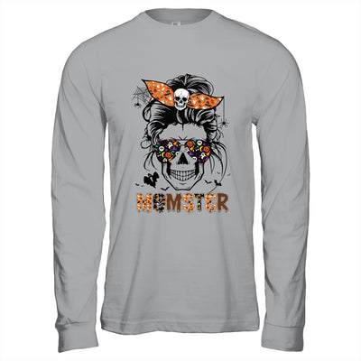 Momster Halloween Costume Skull Mom Messy Hair Bun Monster T-Shirt & Hoodie | Teecentury.com