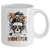 Momster Halloween Costume Skull Mom Messy Hair Bun Monster Mug Coffee Mug | Teecentury.com