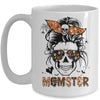 Momster Halloween Costume Skull Mom Messy Hair Bun Monster Mug Coffee Mug | Teecentury.com