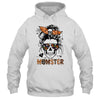 Momster Halloween Costume Skull Mom Messy Hair Bun Monster T-Shirt & Hoodie | Teecentury.com