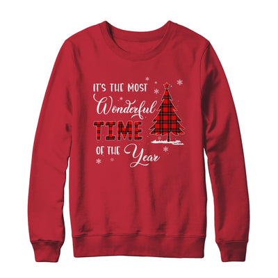 Most Wonderful Time Of The Year Buffalo Plaid Christmas Tree T-Shirt & Sweatshirt | Teecentury.com