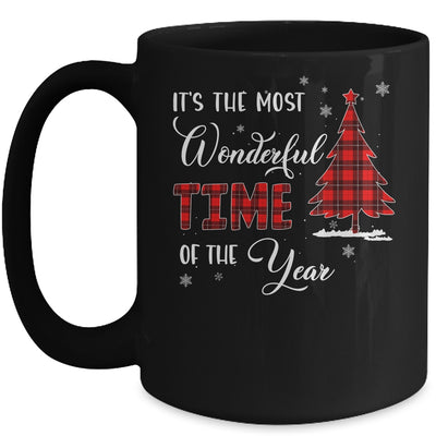 Most Wonderful Time Of The Year Buffalo Plaid Christmas Tree Mug Coffee Mug | Teecentury.com