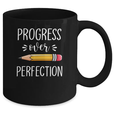 Motivational Progress Over Perfection Back to School Teacher Mug Coffee Mug | Teecentury.com