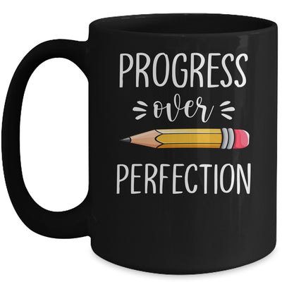 Motivational Progress Over Perfection Back to School Teacher Mug Coffee Mug | Teecentury.com