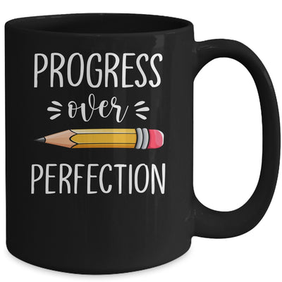 Motivational Progress Over Perfection Back to School Teacher Mug Coffee Mug | Teecentury.com