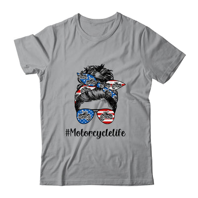 Motorcycle Life Messy Bun Hair Funny Mothers Day Women Biker T-Shirt & Tank Top | Teecentury.com