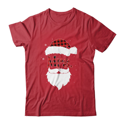 Mr And Mrs Santa Claus Couples Pajamas Christmas Red Plaid T-Shirt & Sweatshirt | Teecentury.com