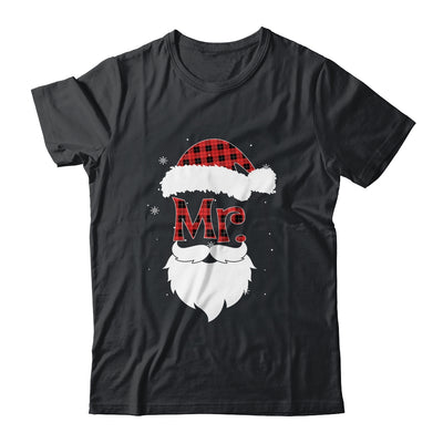 Mr And Mrs Santa Claus Pajamas Couples Christmas Red Plaid T-Shirt & Sweatshirt | Teecentury.com