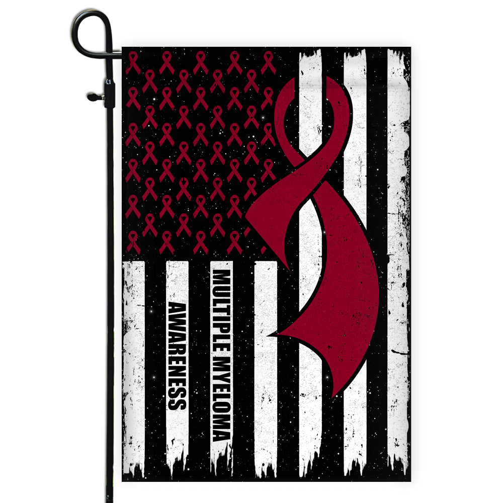 Multiple Myeloma Awareness America Flag Burgundy Ribbon Flag | Teecentury.com