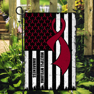 Multiple Myeloma Awareness America Flag Burgundy Ribbon Flag | Teecentury.com