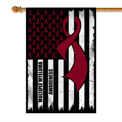 Multiple Myeloma Awareness America Flag Burgundy Ribbon Flag | Teecentury.com