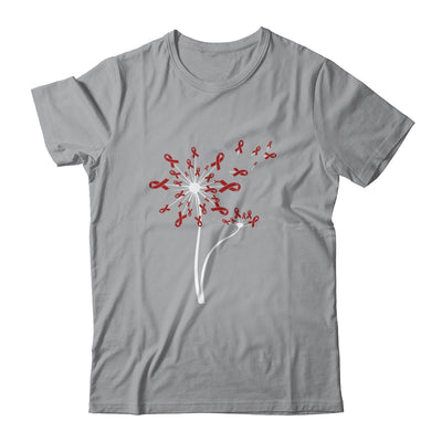 Multiple Myeloma Awareness Dandelion Burgundy Ribbon T-Shirt & Tank Top | Teecentury.com