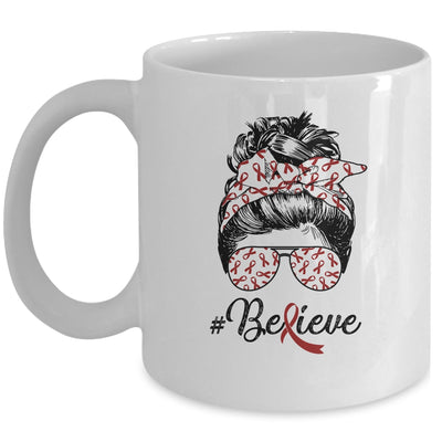 Multiple Myeloma Awareness Messy Bun Warrior Believe Mug Coffee Mug | Teecentury.com