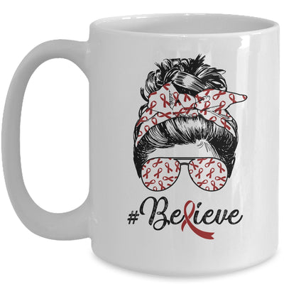 Multiple Myeloma Awareness Messy Bun Warrior Believe Mug Coffee Mug | Teecentury.com