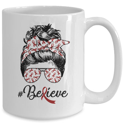 Multiple Myeloma Awareness Messy Bun Warrior Believe Mug Coffee Mug | Teecentury.com