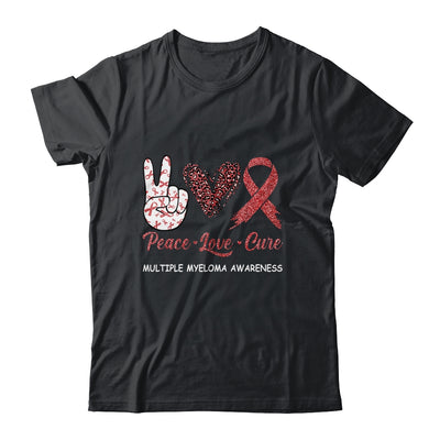 Multiple Myeloma Awareness Peace Love Cure Leopard T-Shirt & Hoodie | Teecentury.com